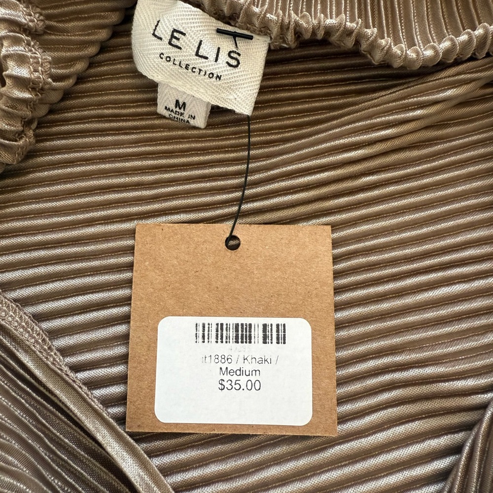 Women’s Lelis Shimmer Pleated Front Tie‎ tube top size medium - Picture 9 of 9